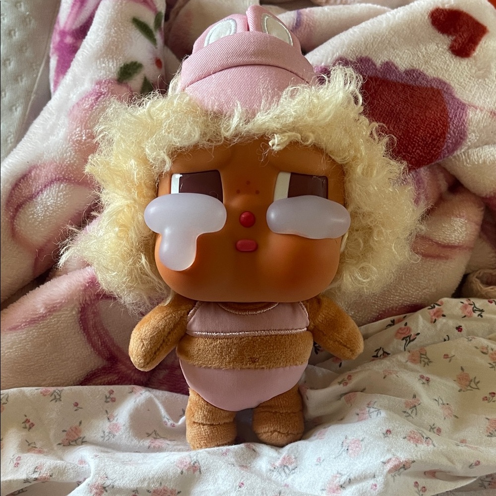Pink and Brown Plush Doll